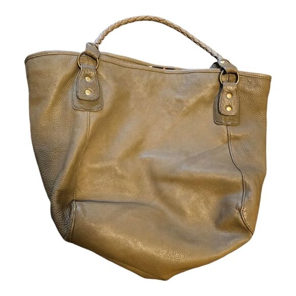 UNBRANDED Large Gray Leather Tote Shoulder Bag - Picture 2 of 8